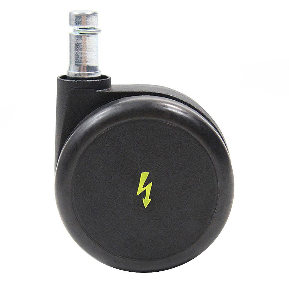 Bürostuhlrollen Rolo Esd Schwarz Ø 6,5 cm 5er-Set - Schwarz, Basics, Kunststoff/Metall (5/7/6,5cm) - MID.YOU