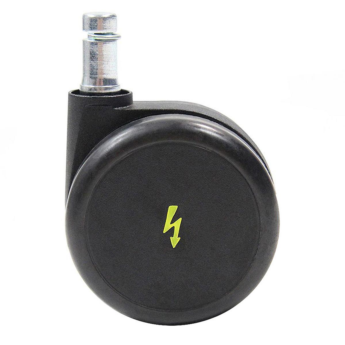 Bürostuhlrollen Rolo Esd Schwarz Ø 6,5 Cm 5er-Set - Schwarz, Basics, Kunststoff/Metall (5/7/6,5cm) - MID.YOU