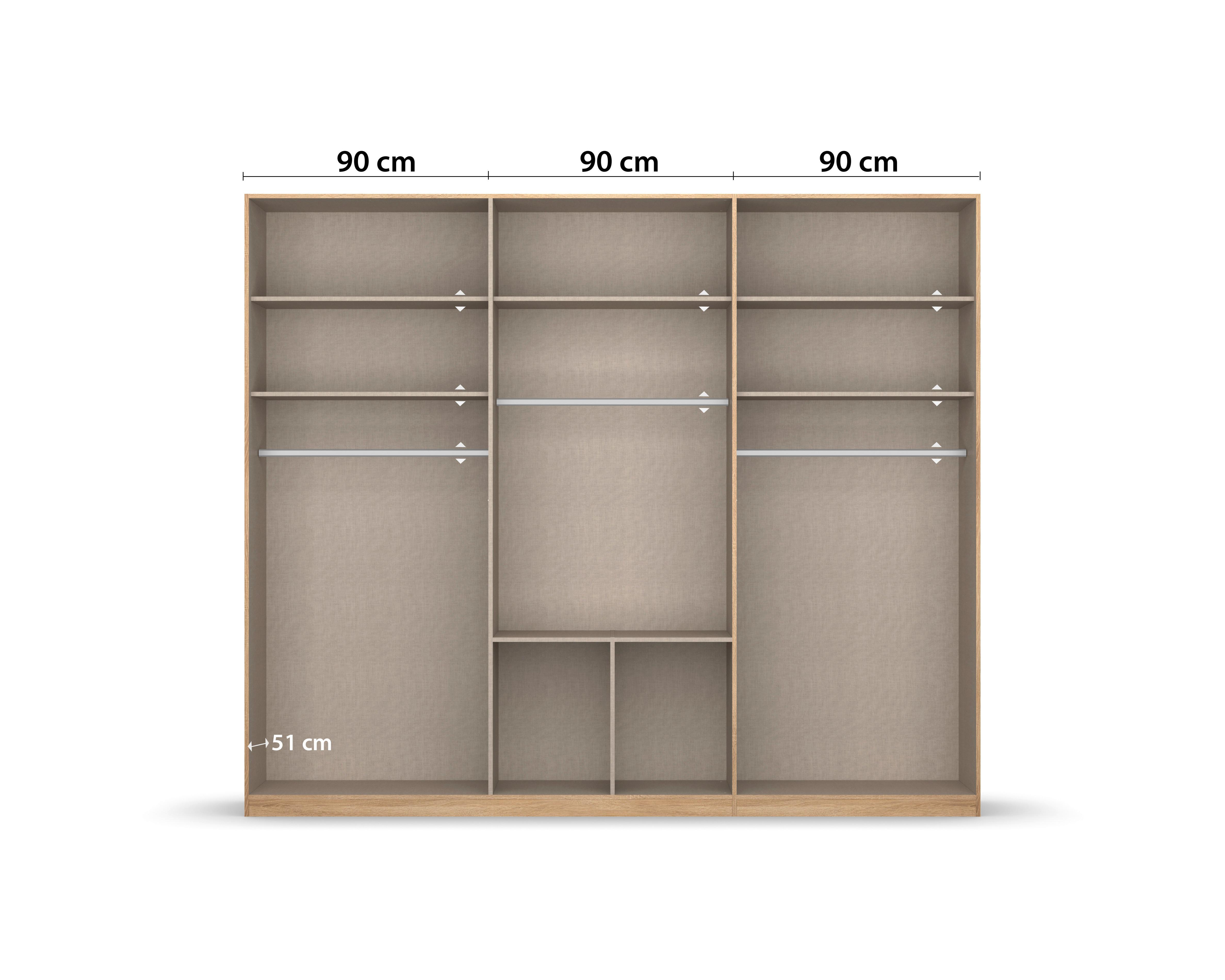 Drehtürenschrank Bingen S. Eiche D. B: 271cm - Sonoma Eiche, MODERN, Holzwerkstoff (271/229/54cm) - Rauch Möbel