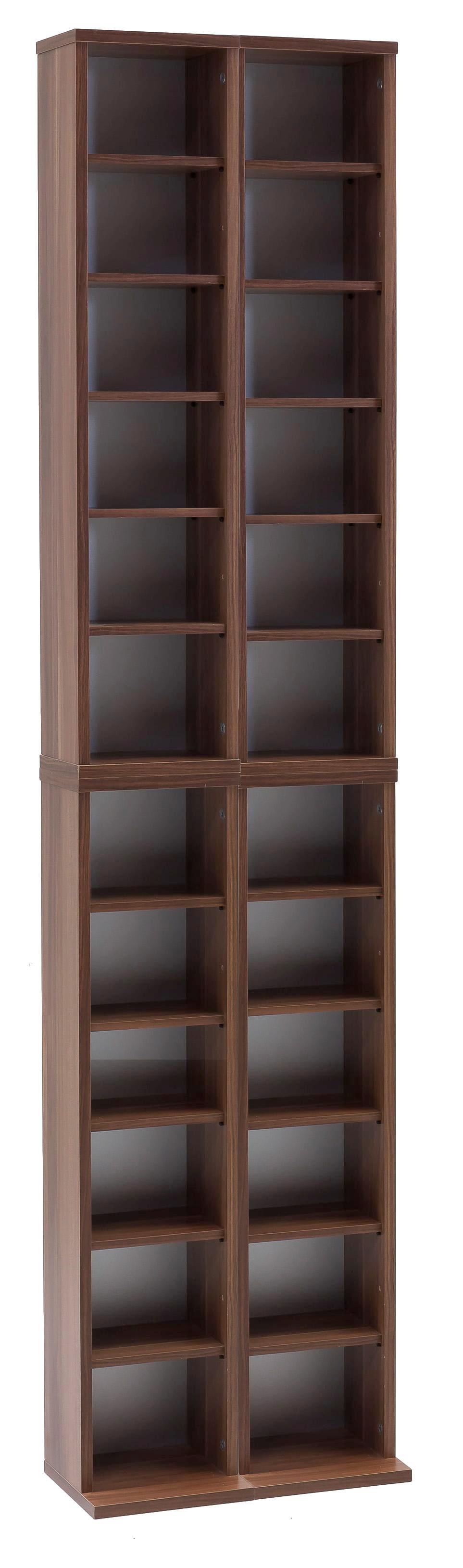 Eichefarbenes CD Regal für bis zu 450 CDs Eichefarbenes CD Regal mit Glastüren