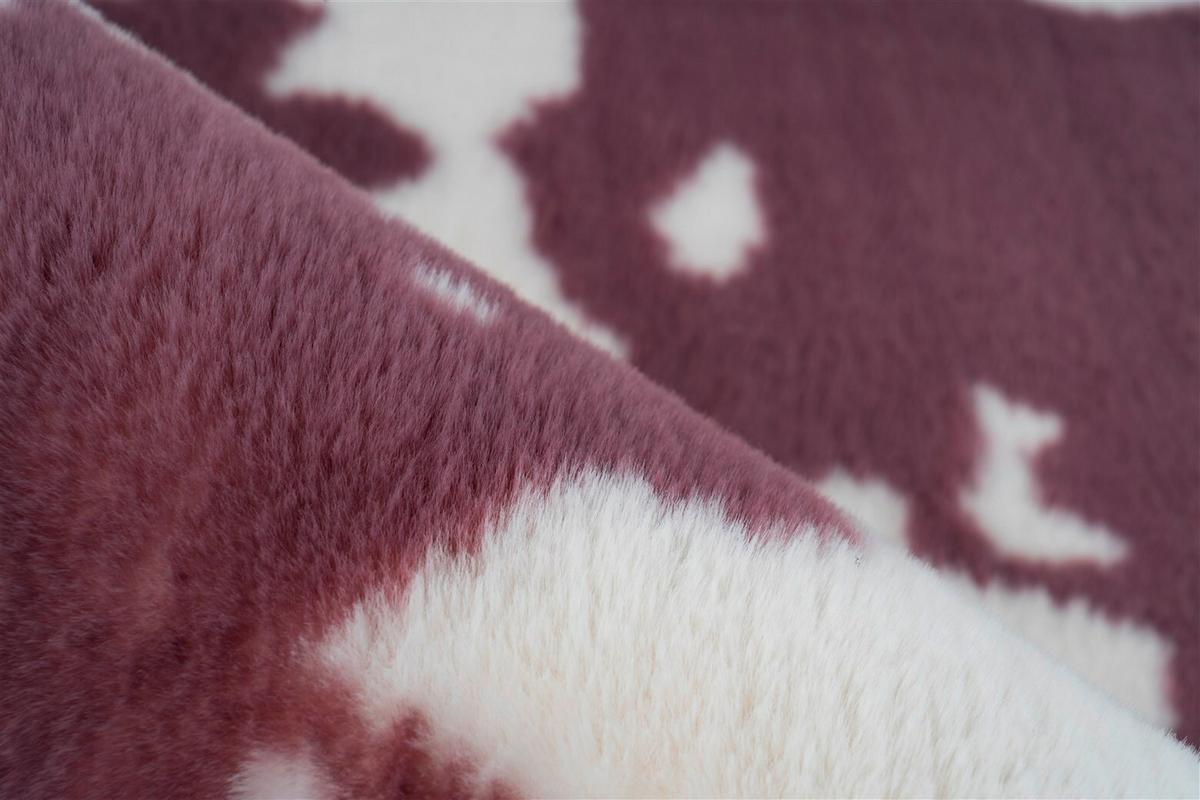 Hochflorteppich Rabbit Animal Lila/weiß, 160x230 Cm - Lila/Weiß, KONVENTIONELL, Textil (160/230cm)