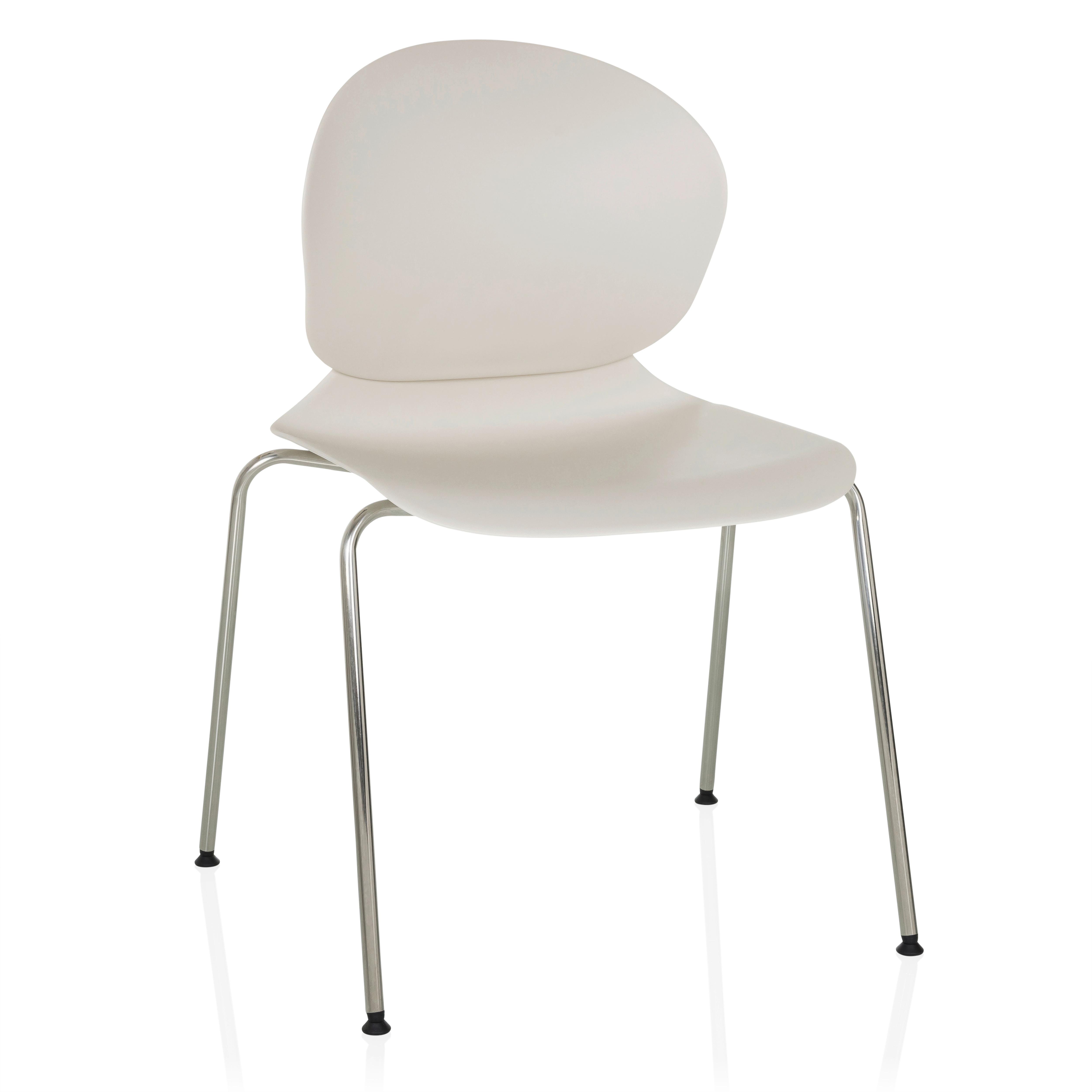 Besucherstuhl T36 Vi Weiß B: 56 cm - Silberfarben/Weiß, MODERN, Kunststoff/Metall (56/80/54cm) - MID.YOU