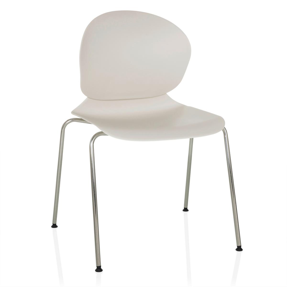 Besucherstuhl T36 Vi Weiß B: 56 cm - Silberfarben/Weiß, MODERN, Kunststoff/Metall (56/80/54cm) - MID.YOU