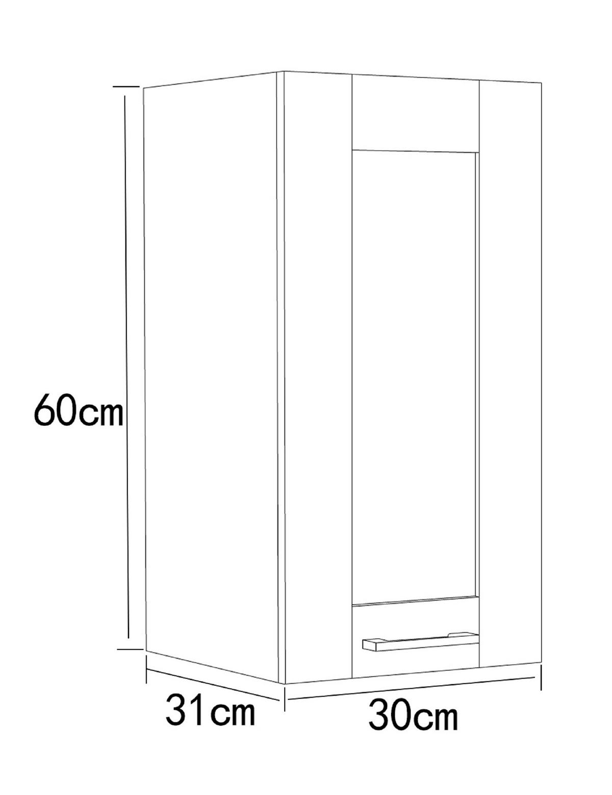 Küchenoberschrank Colura - Weiß, Trend, Holzwerkstoff/Kunststoff (30/60/31cm) - MID.YOU