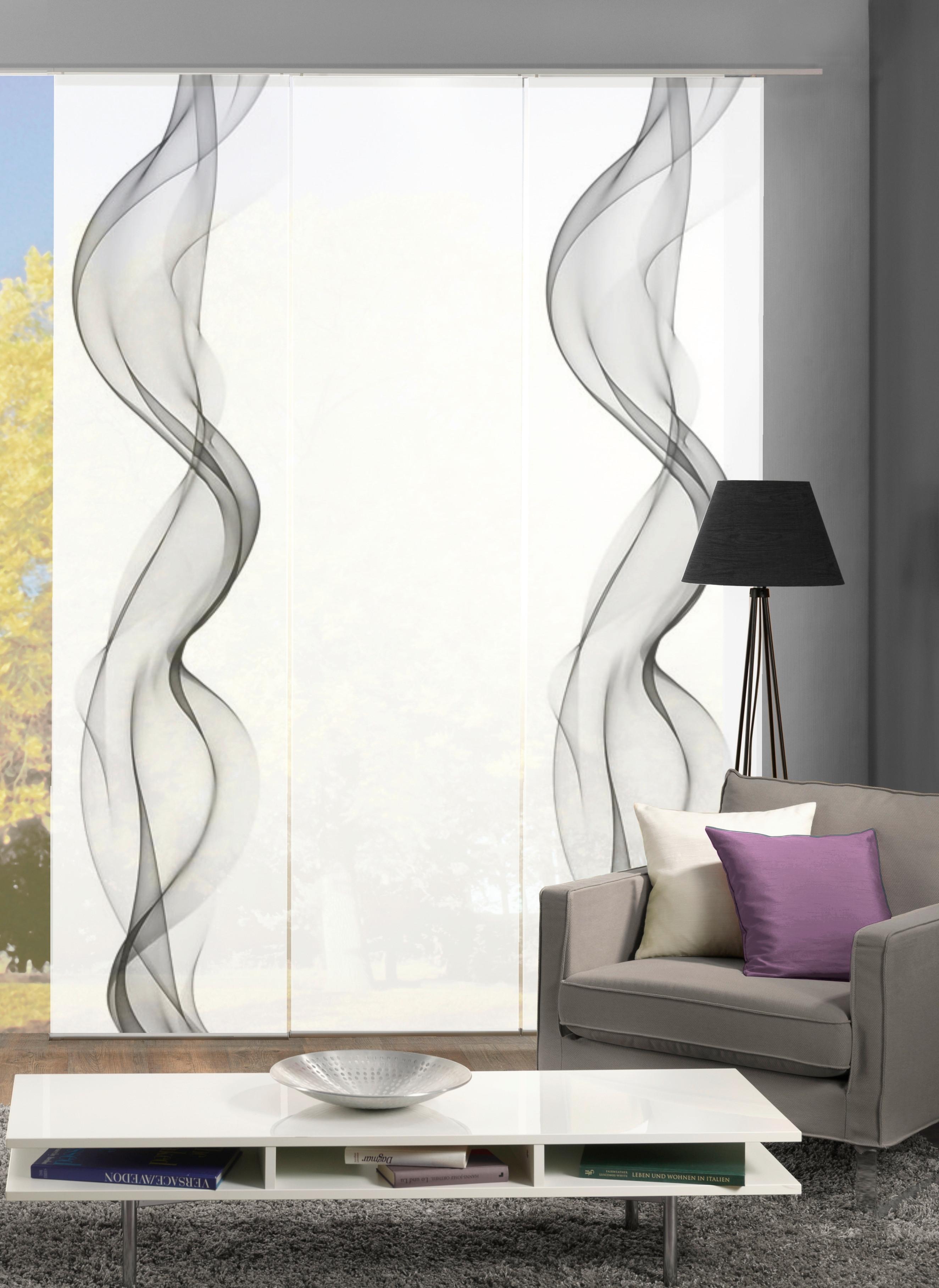 Flächenvorhang Edmonton Grau B: 60 cm - Grau, Design, Textil (3x60/245cm)