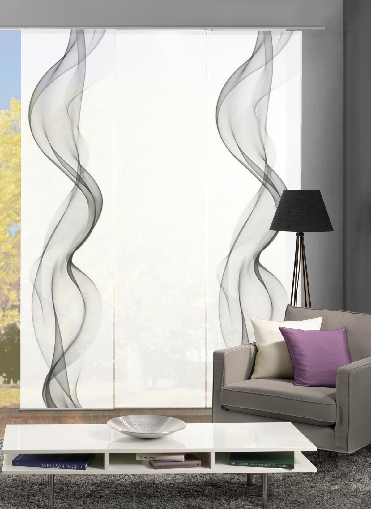 Flächenvorhang Edmonton Grau B: 60 Cm - Grau, Design, Textil (3x60/245cm)