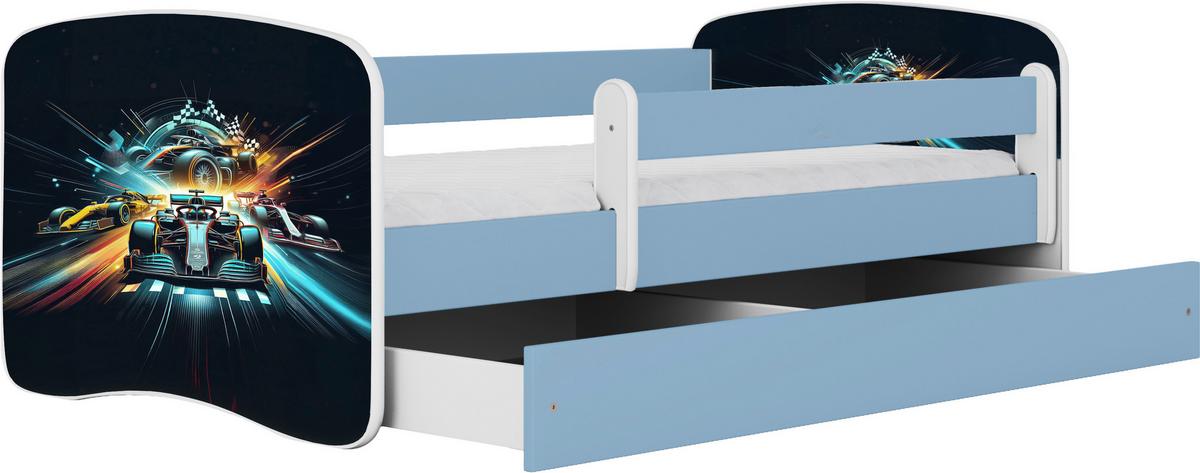 Kinder-/Juniorbett Babydreams Blau/Weiß B: 80cm - Blau/Birkefarben, MODERN, Holz/Holzwerkstoff (80/160cm) - MID.YOU