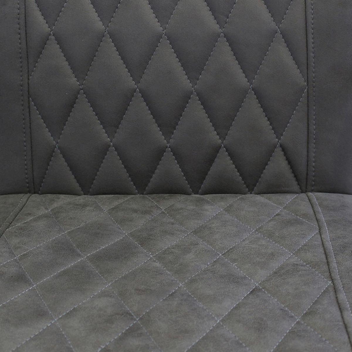 Armlehnstuhl Damian Anthrazit Gepolstert 2er-Set - Anthrazit/Schwarz, LIFESTYLE, Textil/Metall (52/88/63cm) - MID.YOU