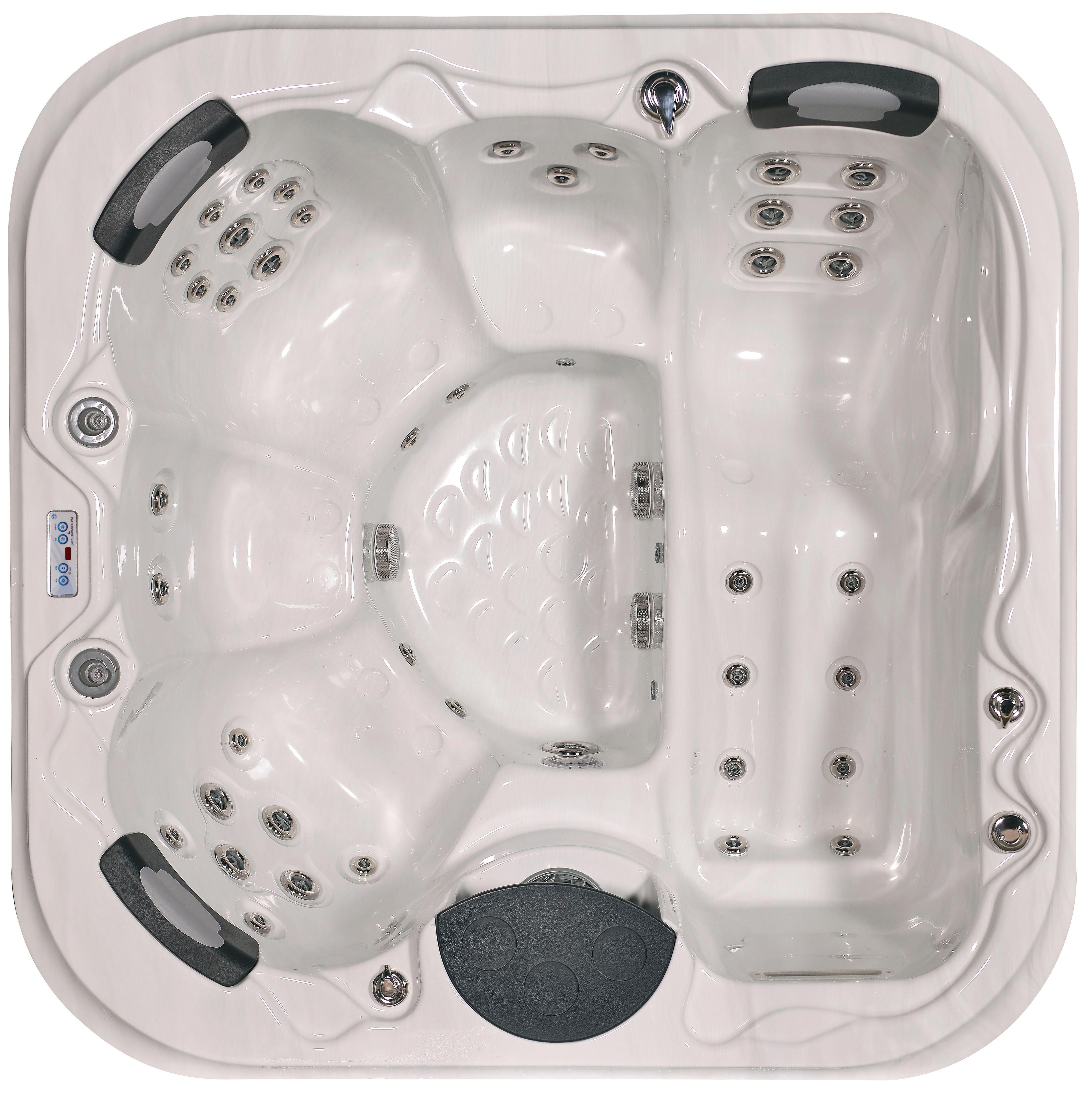 Whirlpool Acryl Florenz Set 200 X 91 X 200 cm - Weiß/Grau, Design, Holz/Kunststoff (200/91/200cm)