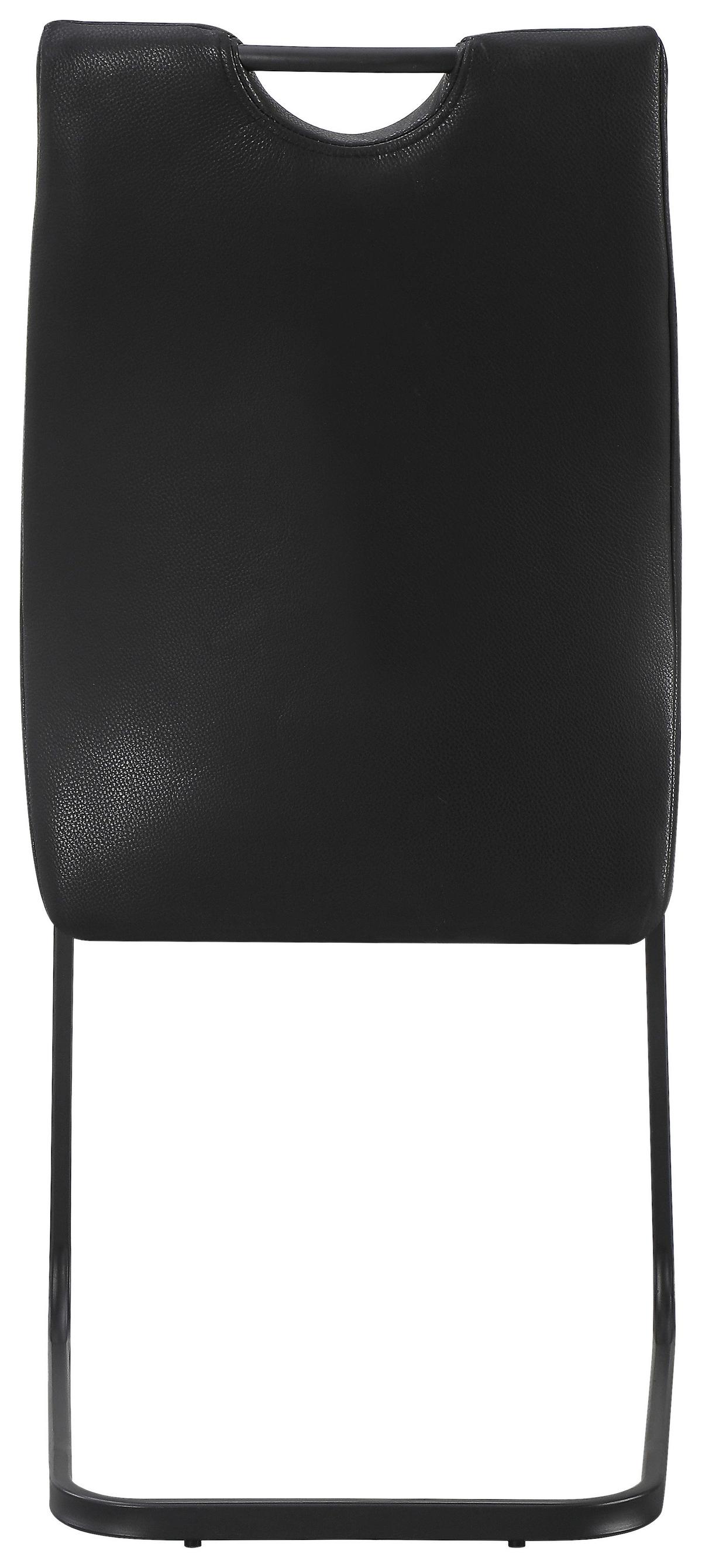 Schwingstuhl Nexus Schwarz B: 45 cm - Schwarz, MODERN, Leder/Metall (45/97/63cm) - Livetastic