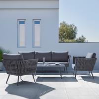 Záhradná sedacia súprava MILA - tmavosivá, Modern, kov/textil (236/69/70cm) - Bessagi Garden