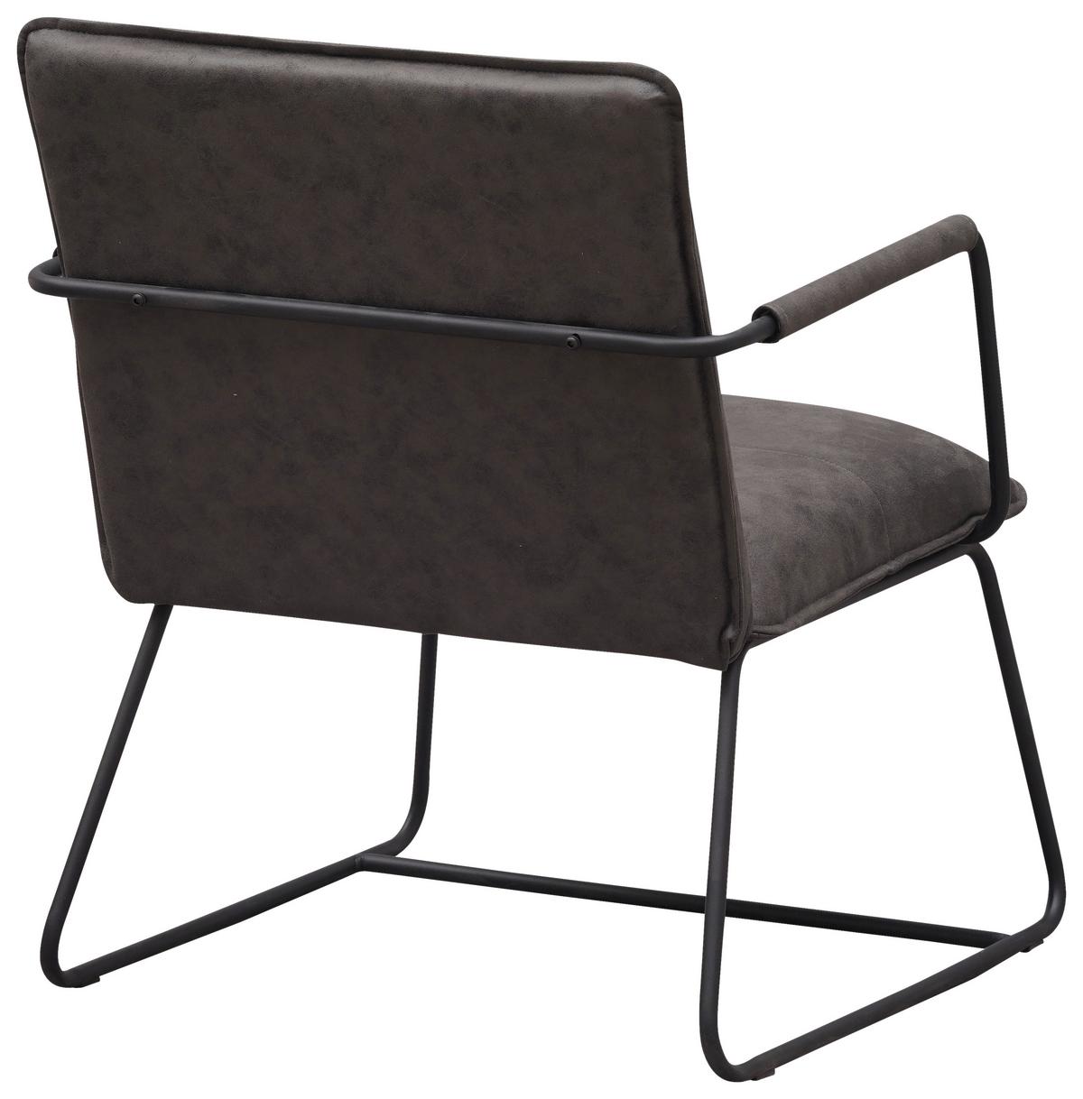 Sessel Bilbao - Anthrazit/Schwarz, MODERN, Textil/Metall (65/80/68cm) - MID.YOU