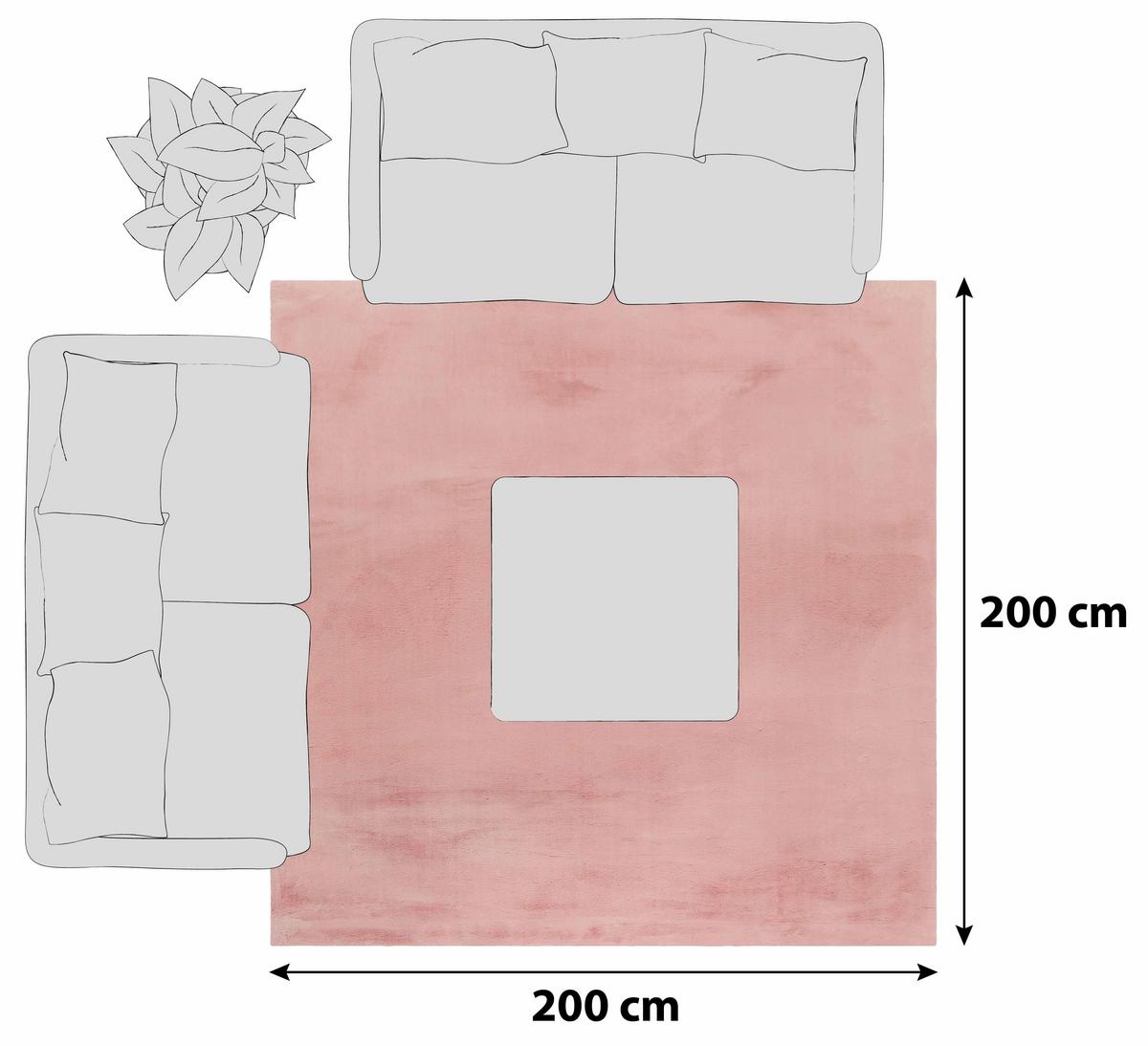 Hochflorteppich Alice Rosa 200x200 Cm - Rosa, KONVENTIONELL, Textil (200/200cm) - Esprit