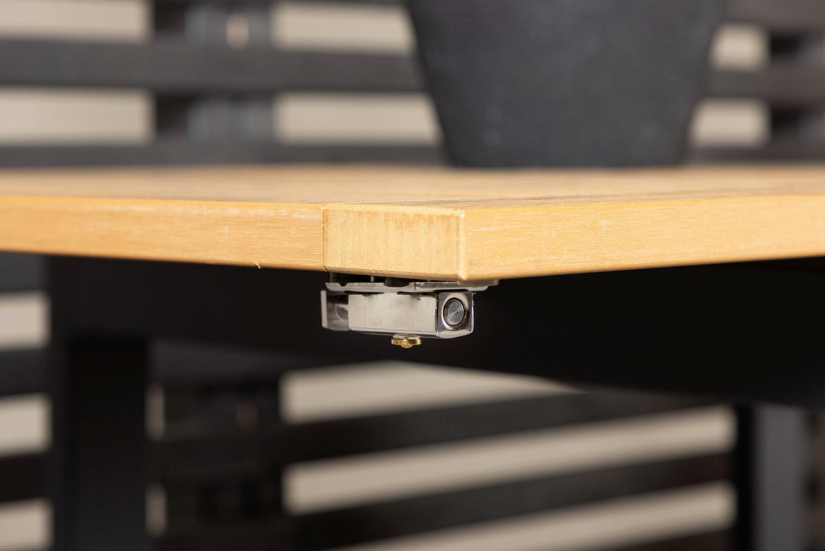 Balkontisch Diego - Schwarz/Braun, KONVENTIONELL, Holz/Metall (70/70/75cm) - Gardenson