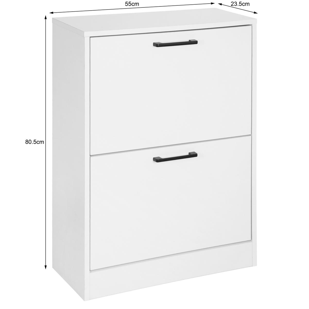 Schuhschrank Karl Weiß B: 55 Cm - Weiß, Trend, Holzwerkstoff (55/80,5/23,5cm)