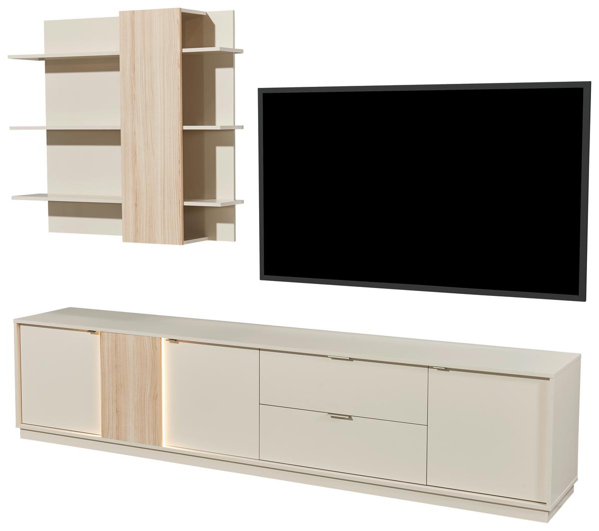 Wohnwand Alex Kaschmir, B: 238cm - Kaschmir, MODERN, Holzwerkstoff (238/202/40cm) - MID.YOU