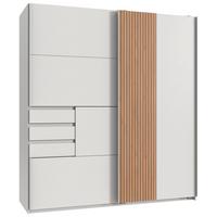 Skriňa s posuvnými dverami COBURG dub Artisan/biela 180 - biela/dub artisan, Modern, kov/kompozitné drevo (180/198/65cm) - MID.YOU