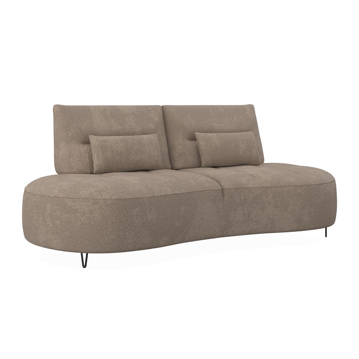 Dvoumístná pohovka BENNY, hnědé buklé, max. 360 kg - černá/hnědá, Moderní, kov/dřevo (224/85/114cm) - Bessagi Home