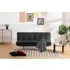 Schlafsofa Turin - Dunkelgrau/Silberfarben, Basics, Textil (194/87/102cm) - MID.YOU