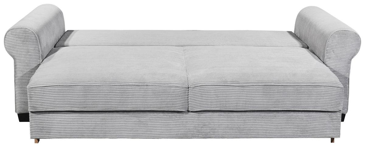 2-Sitzer-Sofa Mit Schlaffunktion Maureen B:247cm - Hellgrau/Schwarz, KONVENTIONELL, Textil (247/95/125cm) - MID.YOU