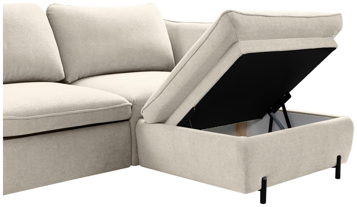 Ecksofa Baloo, Beige S: 262x178 cm - Beige/Schwarz, MODERN, Textil (262/178cm) - MID.YOU