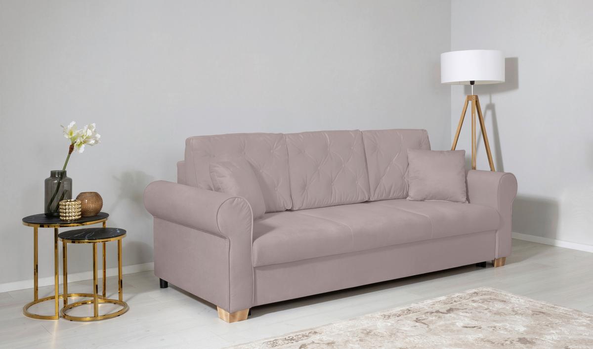 Schlafsofa Arles, Taupe 3 B: 240 Cm - Taupe/Buchefarben, Design, Textil (240/94/98cm) - MID.YOU
