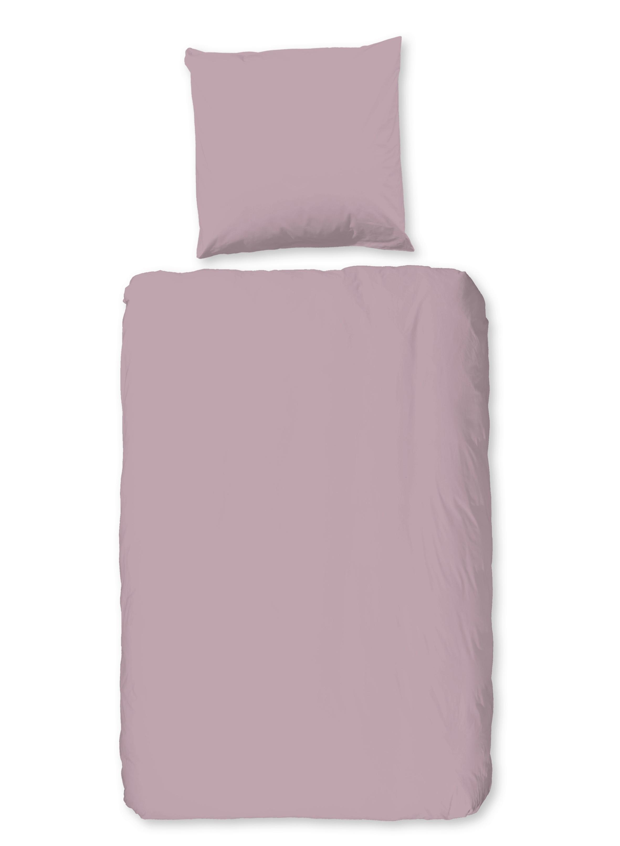 Bettwäsche Uni Rosa Rot Hellrosa 135x200 cm - Hellrosa, Basics, Textil (135/200cm)