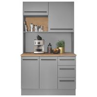 Kredenc DENVER - šedá/barvy dubu, Design, kompozitní dřevo/plast (120/211/60cm) - MID.YOU