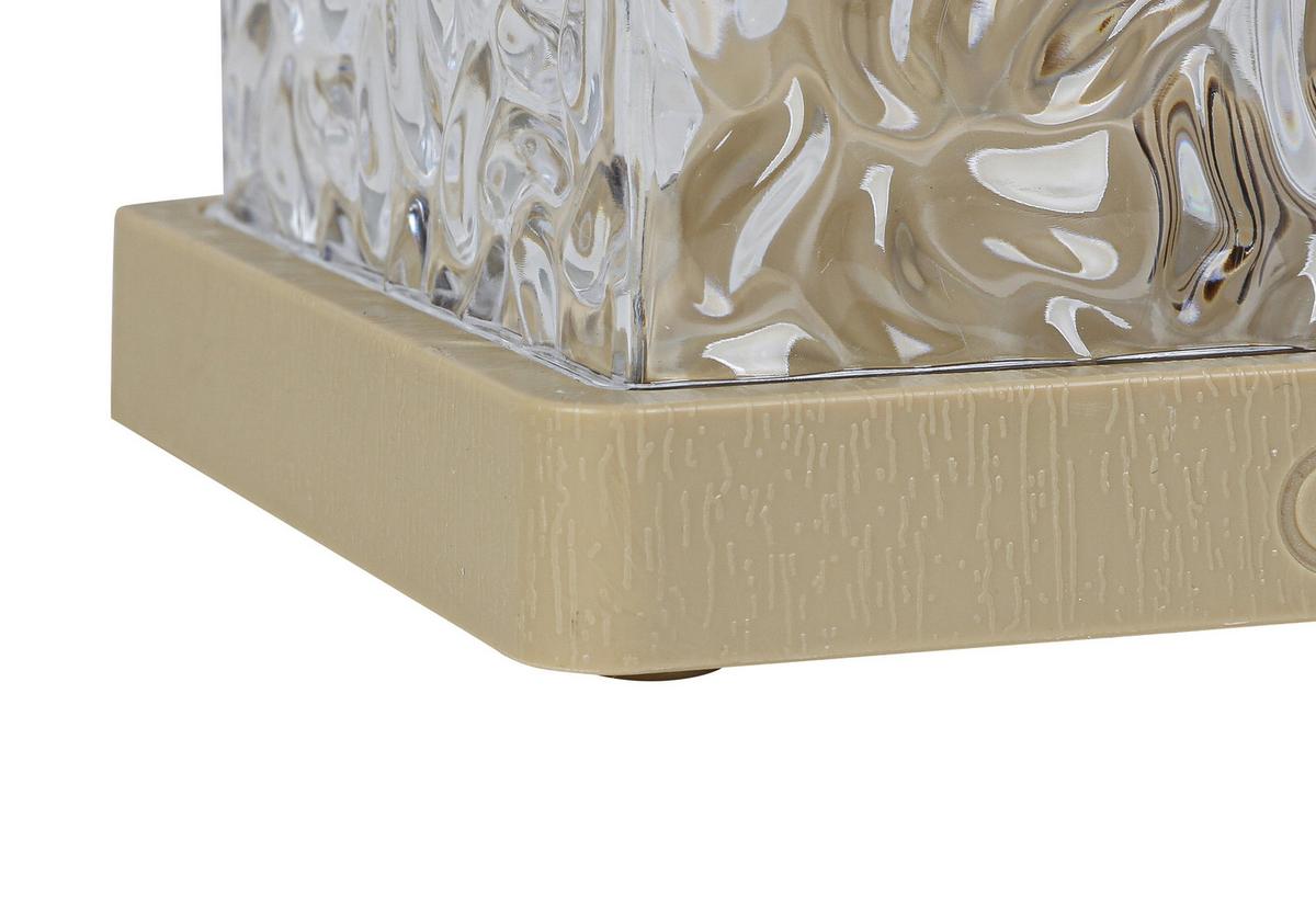 STOLNÁ LED LAMPA NIKA - priehľadné/piesková, Modern, plast (11/11/11cm) - Mömax