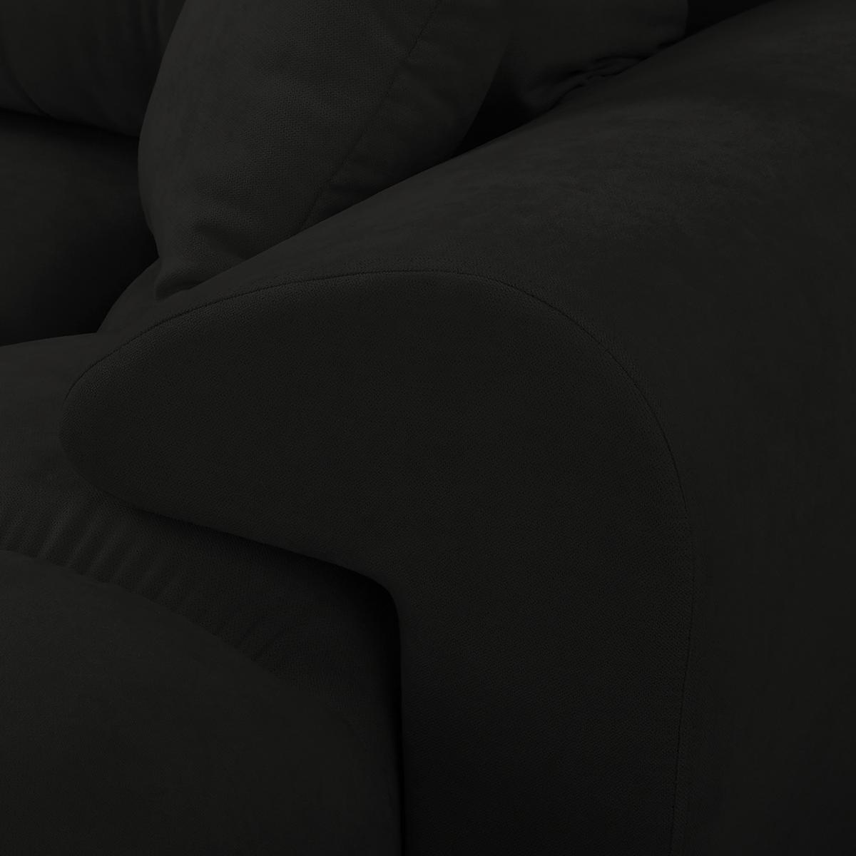 Ecksofa Azzuro Schwarz S: 256x175 cm - Silberfarben/Schwarz, Design, Textil (256/175cm) - Livetastic