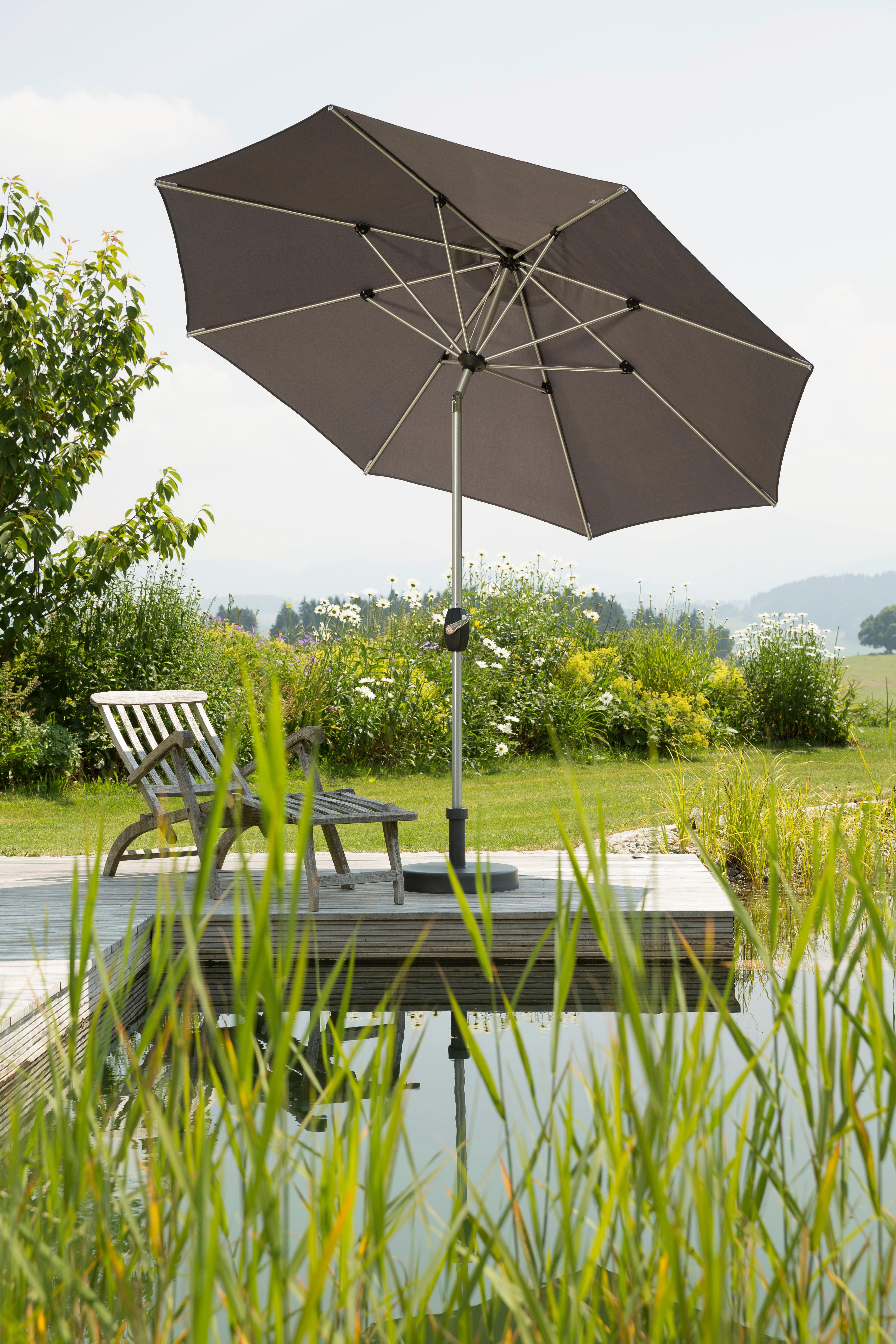 Sonnenschirm 270x250x270 cm Anthrazit - Anthrazit/Silberfarben, Basics, Textil/Metall (270/250/270cm) - Schneider