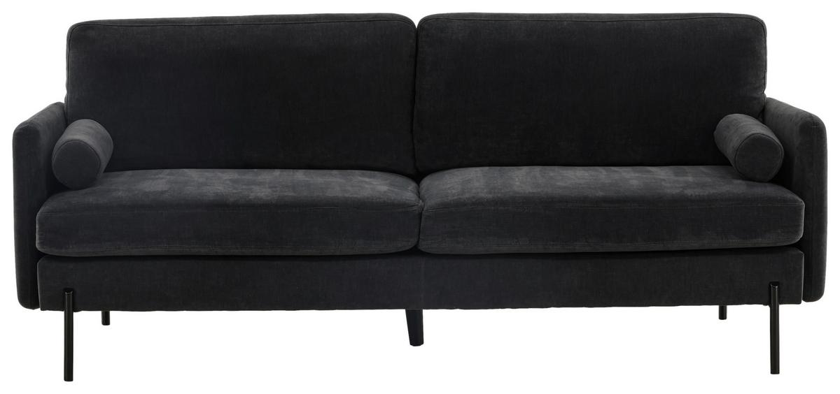 2-sitzer-sofa Antibes - Schwarz, Design, Textil/Metall (209.5/86/87cm) - Livetastic