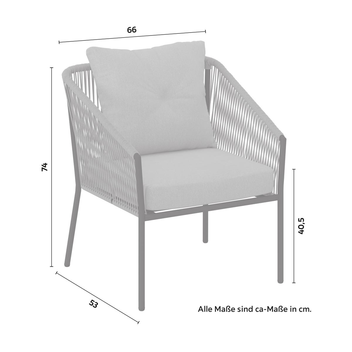 SÚPRAVA ZÁHRADNÉHO NÁBYTKU REINI - sivá/svetlosivá, Modern, kov/textil (120/74/68cm) - Mömax