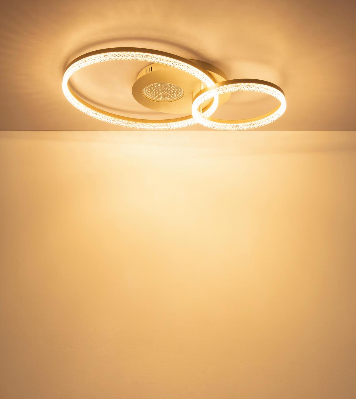 STROPNÉ LED SVIETIDLO SANFORD - číra/piesková, Design, kov/plast (70/50/11cm) - Globo