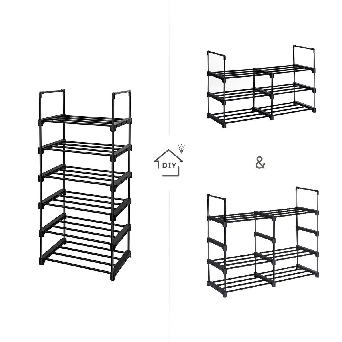 Regál na boty černý - černá, Trend, kov/plast (45/106/30cm) - Boxxx