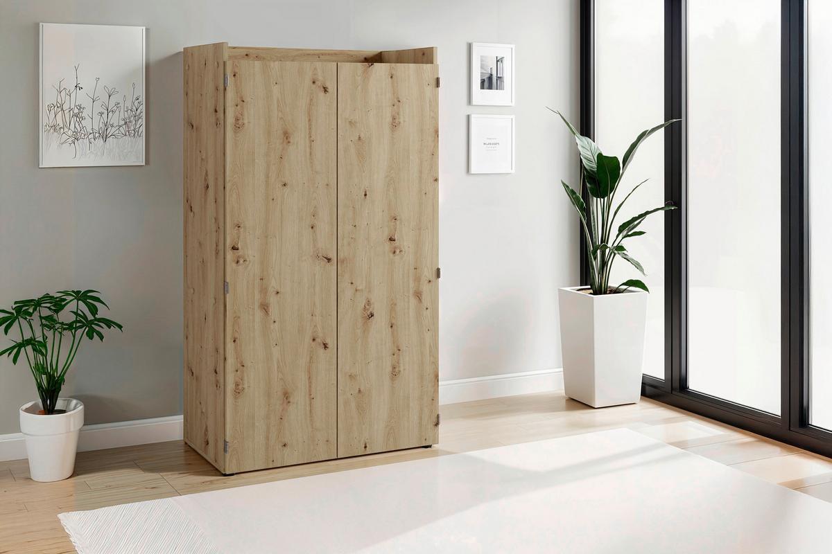 Sekretär Janne - Schwarz/Eiche Artisan, MODERN, Holzwerkstoff (80/40/141cm) - MID.YOU