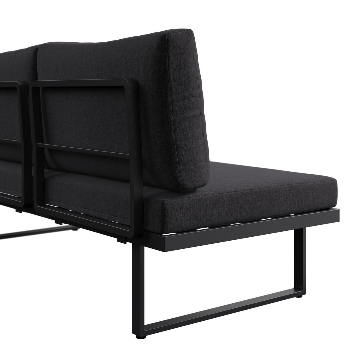 Loungegarnitur Montreal II - Dunkelgrau/Naturfarben, MODERN, Kunststoff/Textil (250/180cm) - Beldano