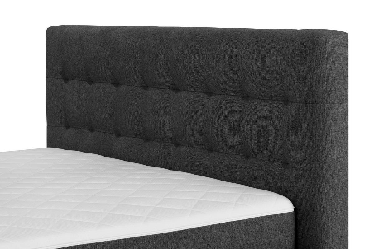 Boxspringbett  Mit Stauraum 180x200 Cm  Sorento - Anthrazit/Schwarz, MODERN, Textil (180/200cm) - Livetastic