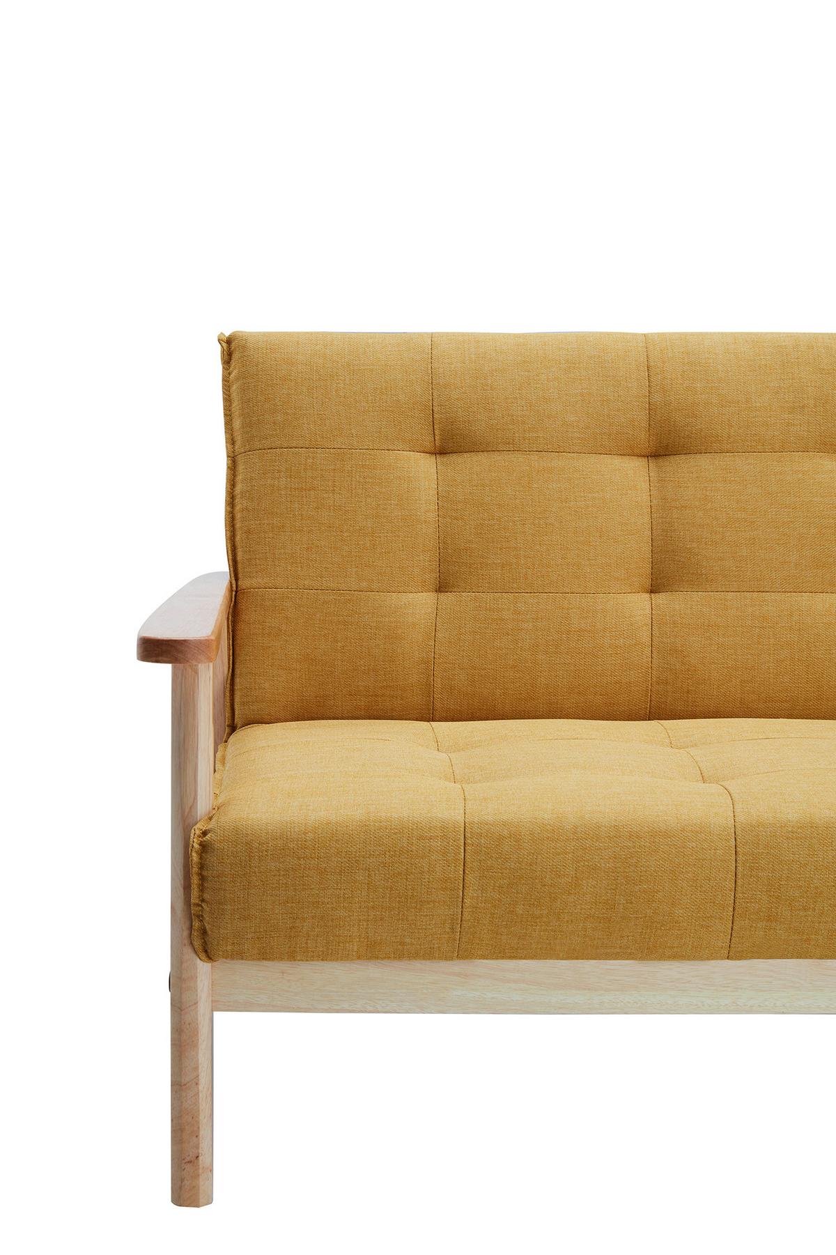 Schlafsofa Naturfarben/senfgelbb: 190 Cm - Senfgelb/Naturfarben, MODERN, Holz/Textil (190/81/85cm) - Livetastic