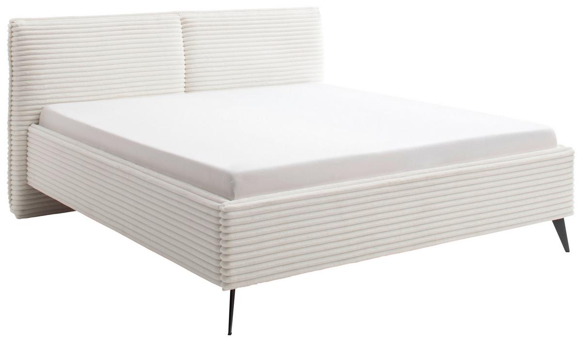 Polsterbett Matera Creme 160x200cm - Creme/Schwarz, Trend, Textil (160/200cm) - MID.YOU