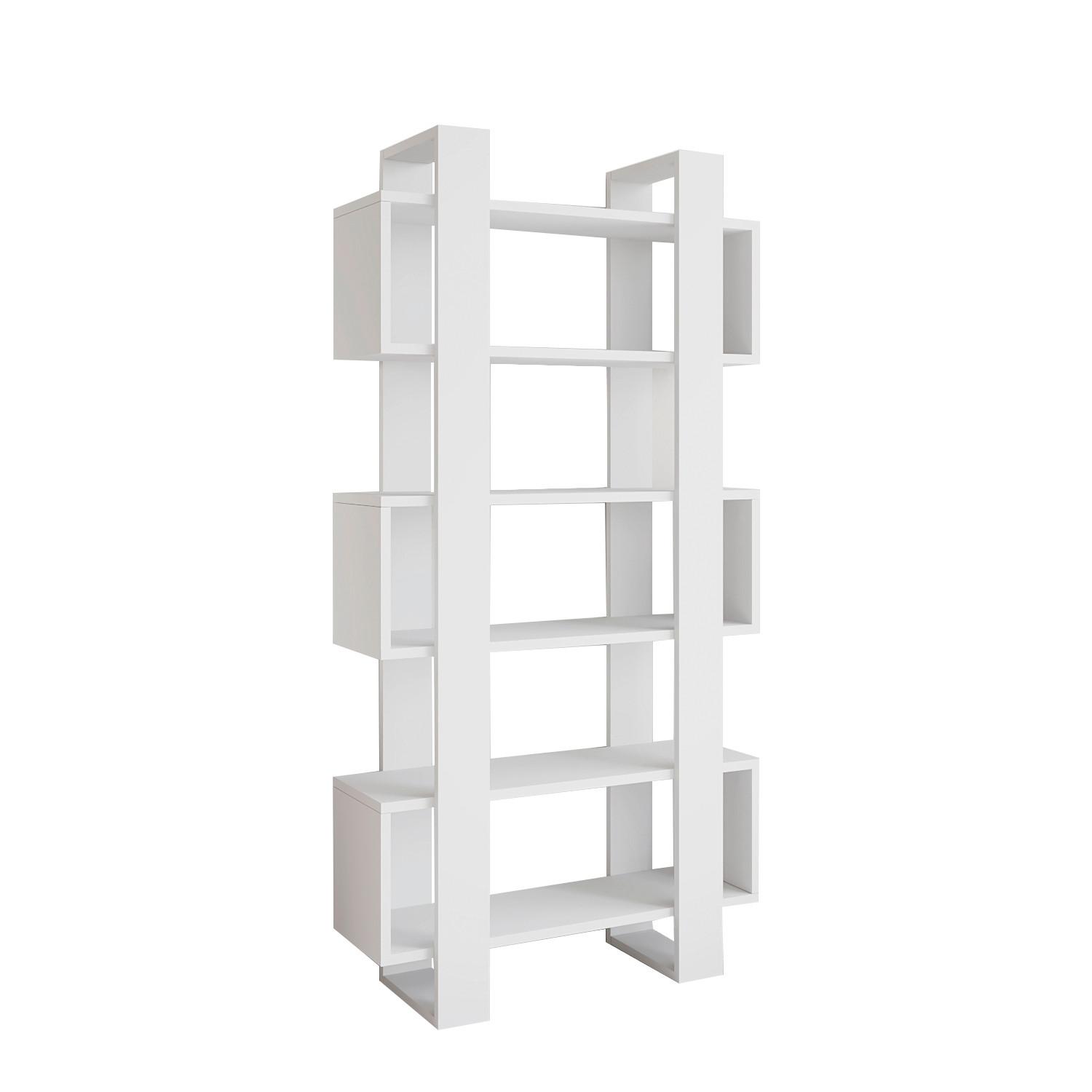 Bücherwand Milano Weiß B: 80cm - Weiß, Design, Holzwerkstoff (80/160/29cm) - Livetastic