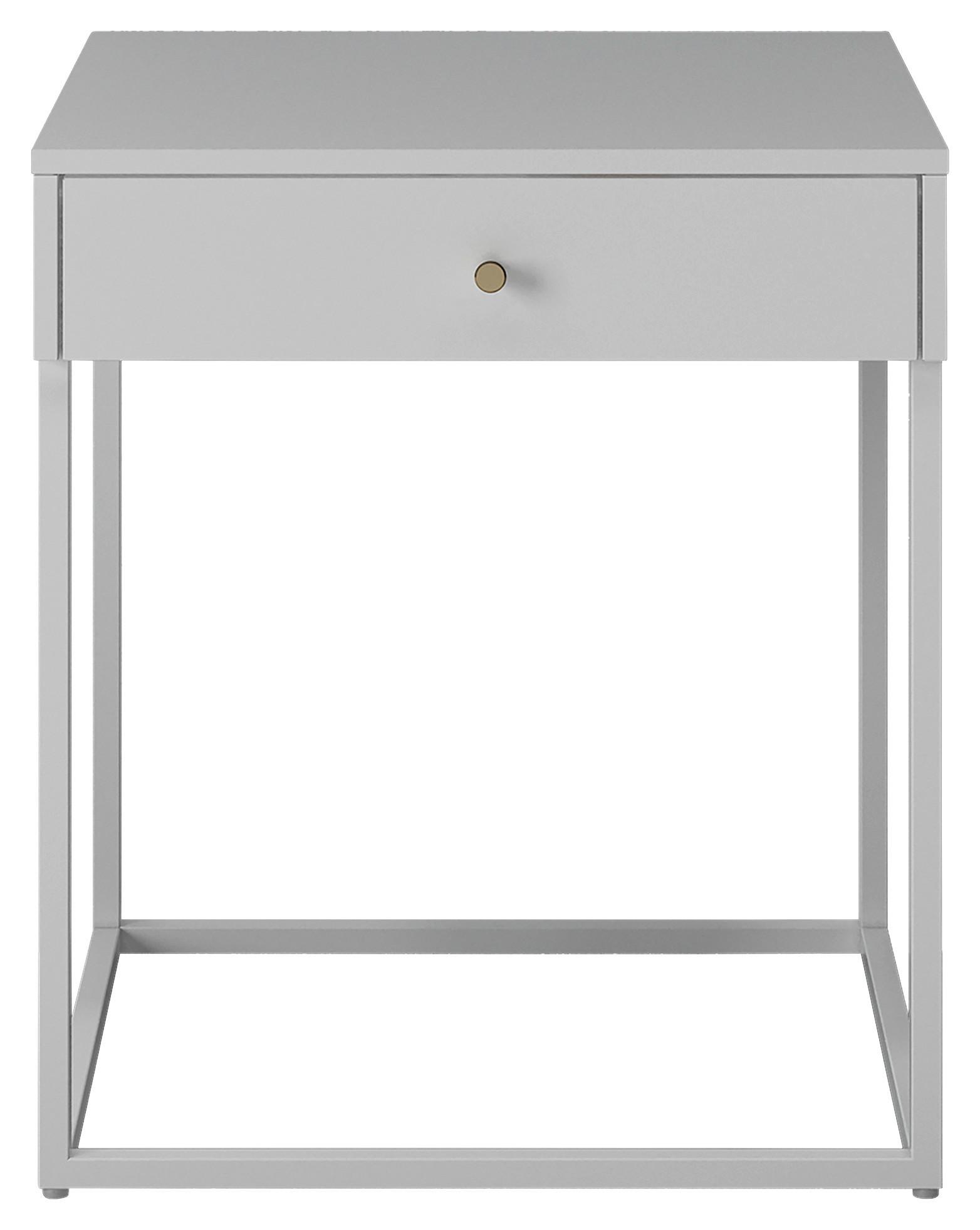 Nachtkästchen Weiß Stahl H: 50 Cm Mona - Weiß, MODERN, Metall (41/50/43cm)