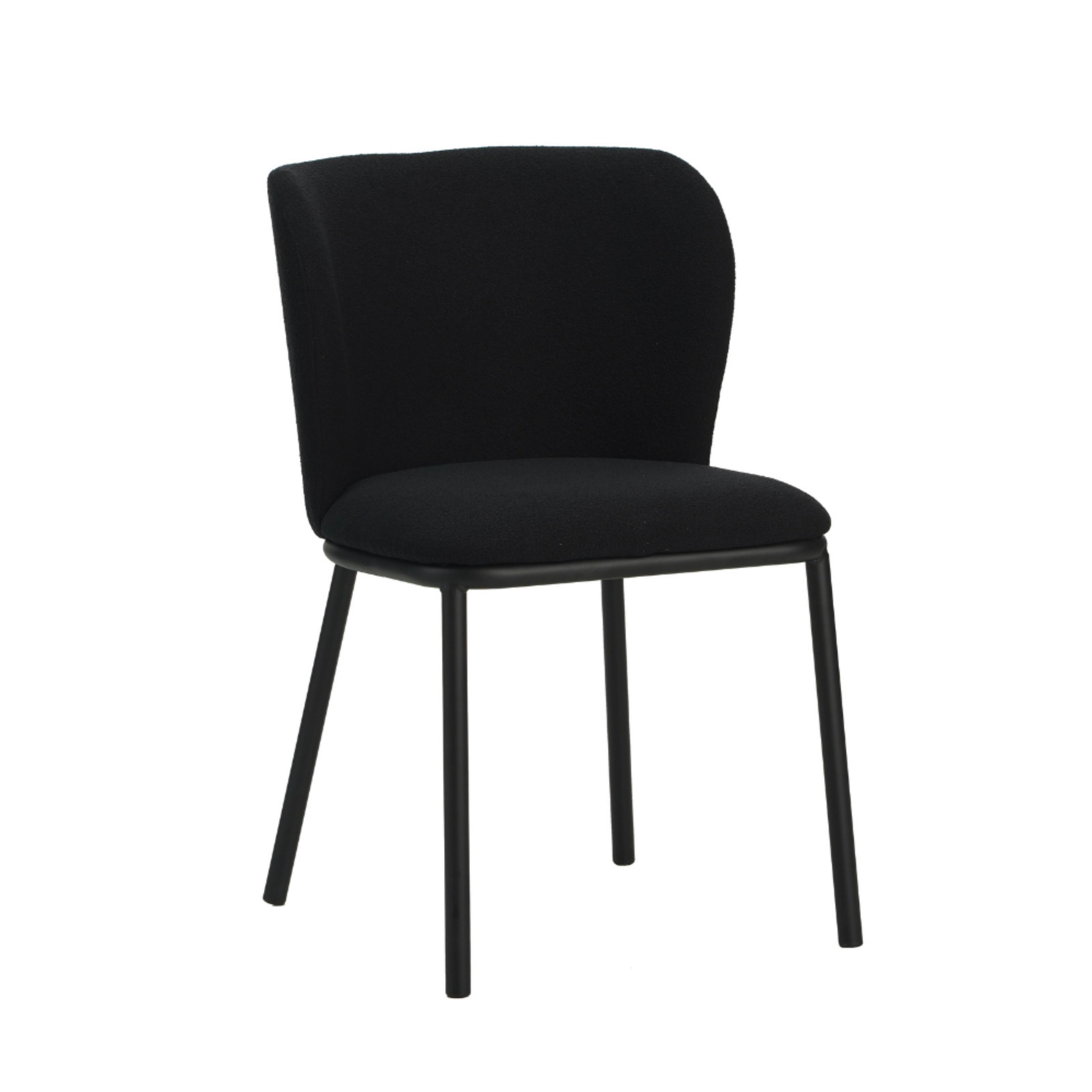Stuhl-Set Bourges Schwarz B: 52 cm - Schwarz, MODERN, Textil/Metall (52/80/44cm) - MID.YOU
