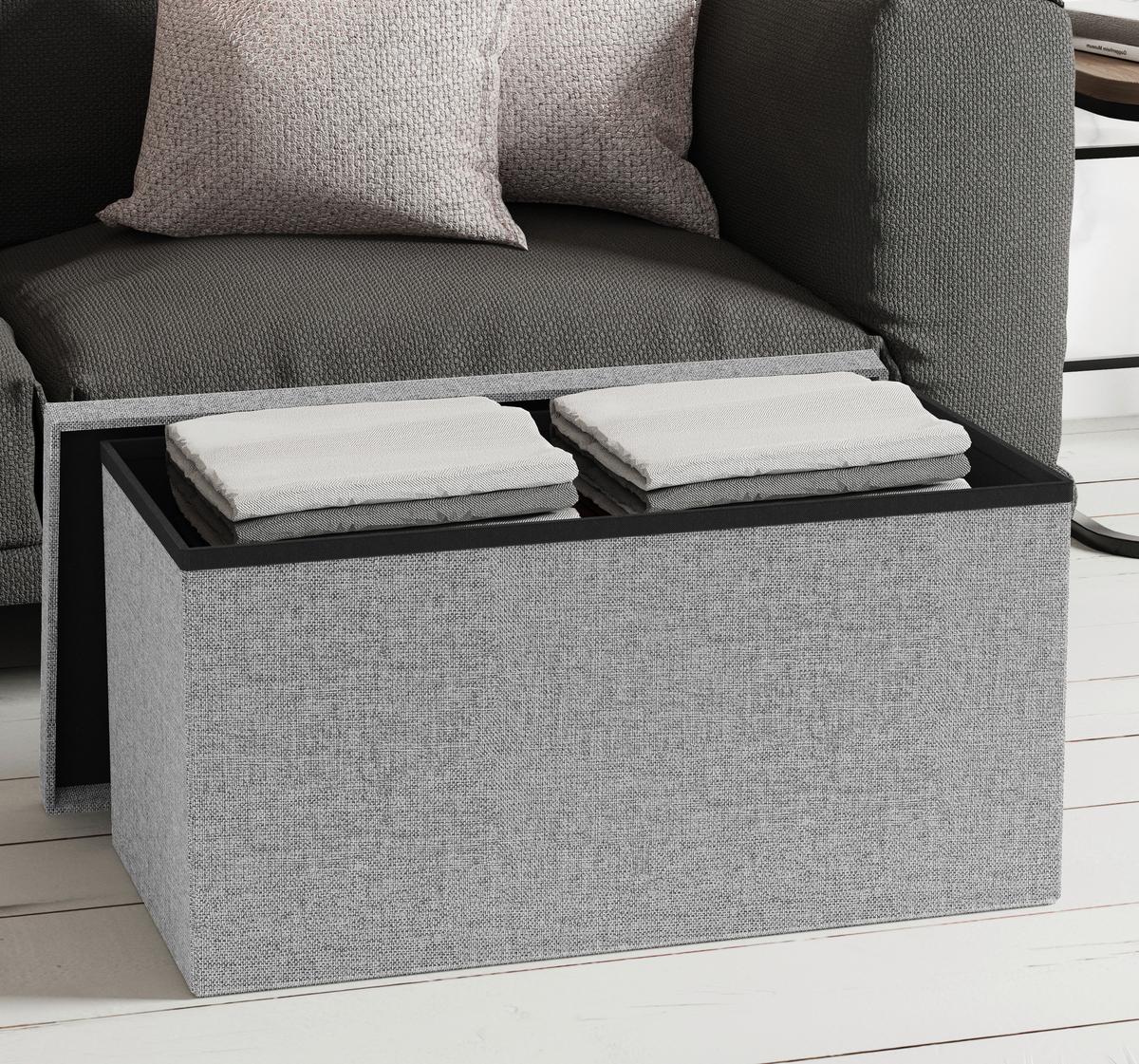 Sitzbox Boxas Hellgrau B: 76 cm - Hellgrau, Basics, Holzwerkstoff/Kunststoff (76/38/38cm) - MID.YOU