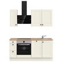 Kuchynská linka 180 cm, biela/dekor dub Sierra - čierna/biela, Romantik / Landhaus, kov/kompozitné drevo (180cm) - Nobilia