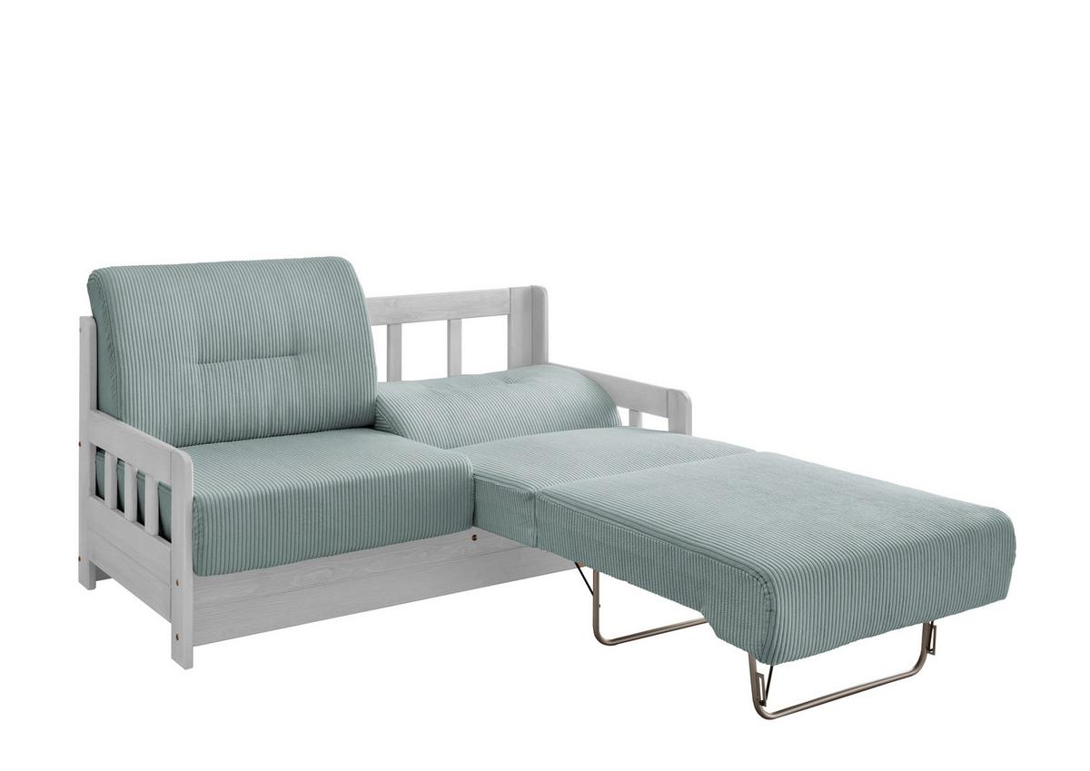 Schlafsofa Camino Weiß/hellblau B: 154 Cm - Weiß/Hellblau, MODERN, Holz/Textil (154/88/90cm) - Livetastic
