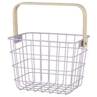 Košík LINUS - orgovánová/prírodná farba, kov/drevo (20/15/15cm) - Mömax