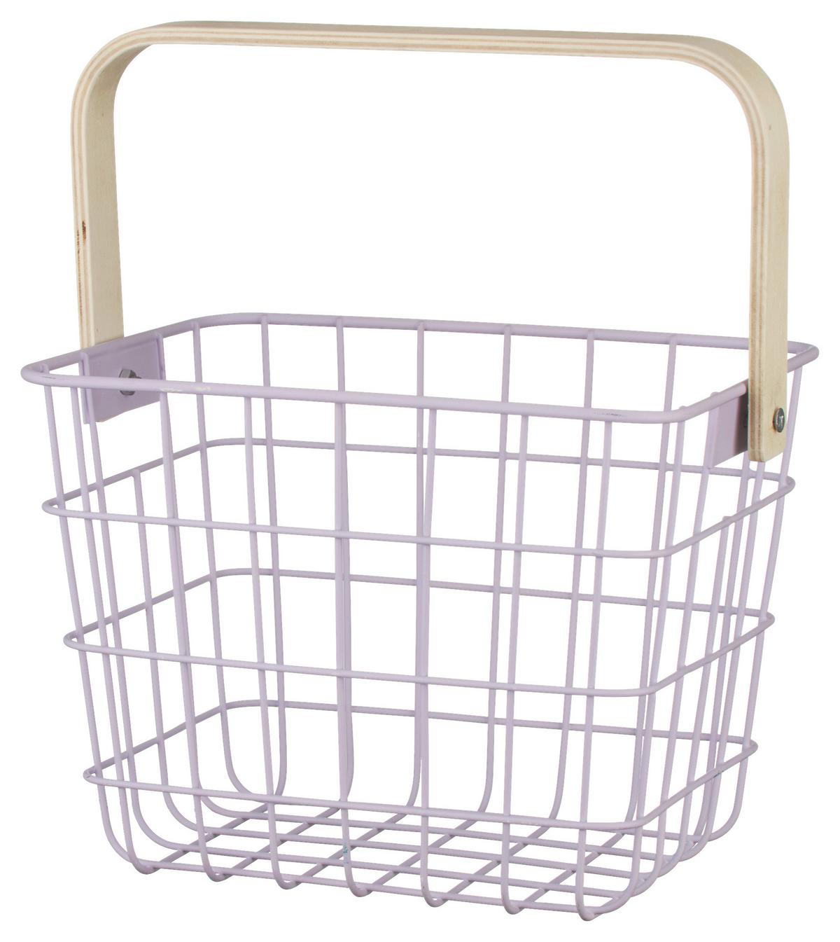 Košík LINUS - orgovánová/prírodná farba, kov/drevo (20/15/15cm) - Mömax