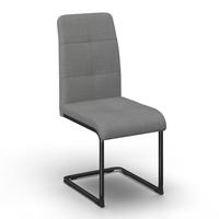 Stolička s pružným podnožím Lucie, sivá - sivá/niklová, Modern, kov/textil (43/99/60cm) - Bessagi Home