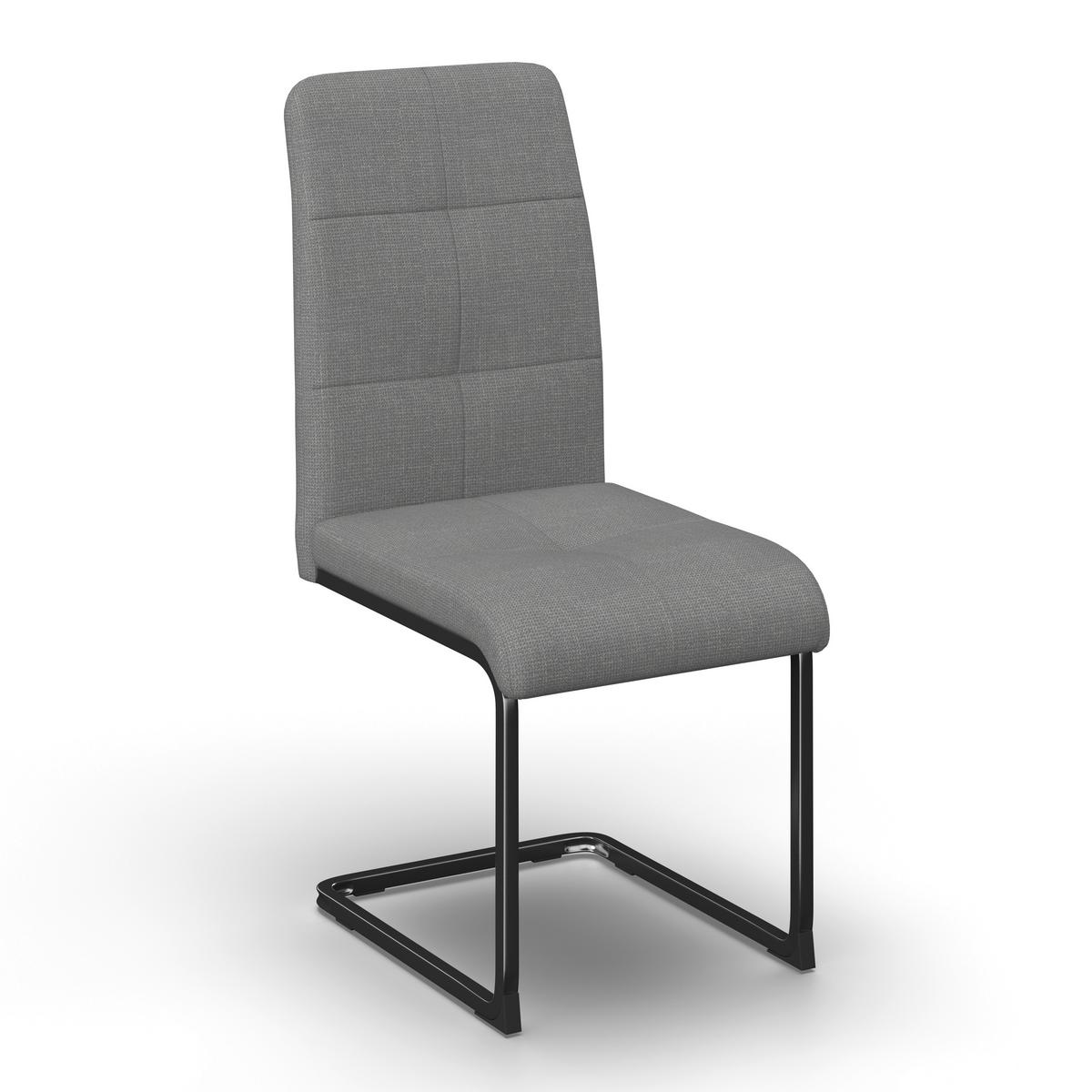 Stolička s pružným podnožím Lucie, sivá - sivá/niklová, Modern, kov/textil (43/99/60cm) - Bessagi Home